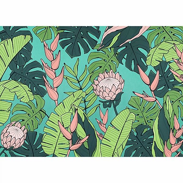 Komar Vliestapete Revival 350 cm x 250 cm Grün günstig online kaufen