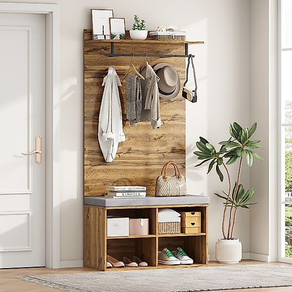 STILVORA Garderoben-Set mit Schuhbank,Wandgarderoben Garderobenständer mit günstig online kaufen
