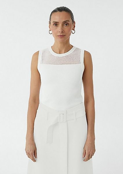 comma Muskelshirt Strickpullunder Weiches Stricktop im Slim Fit mit Ajourmu günstig online kaufen