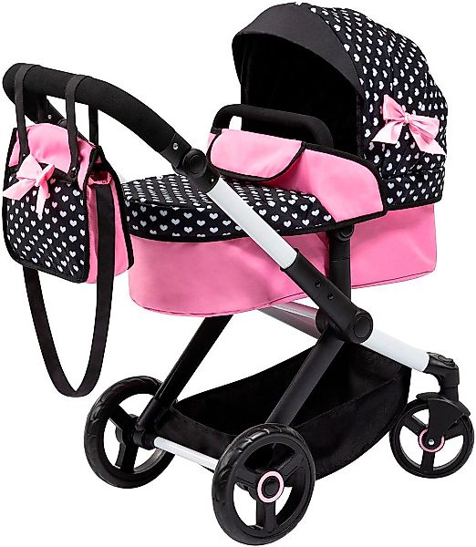 Bayer Kombi-Puppenwagen Xeo, schwarz Herzchen günstig online kaufen