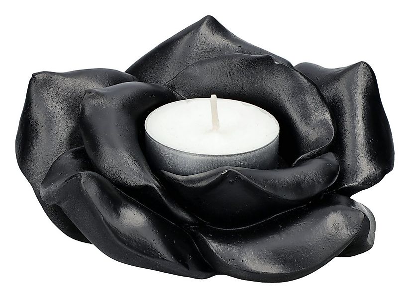 Figuren Shop GmbH Teelichthalter Teelichthalter - Schwarze Rose - Dekoratio günstig online kaufen