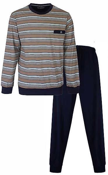 Paul Hopkins Schlafanzug Herren Pyjama lang mit Bündchen (2 tlg) Baumwolle günstig online kaufen