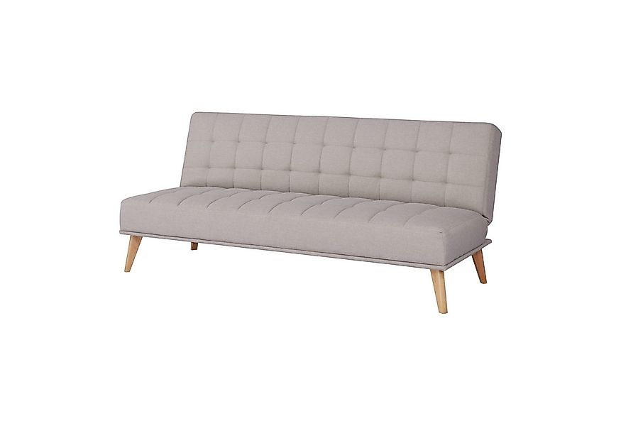 en.casa Schlafsofa, »Pukkila« 3-Sitzer Sofa mit Bettfunktion Textil Hellgra günstig online kaufen