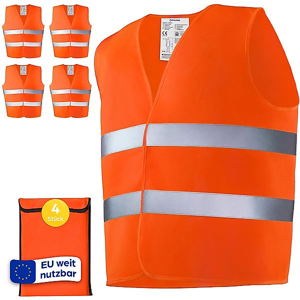 Prowiste Warnweste Auto Warnwesten Orange - günstig online kaufen