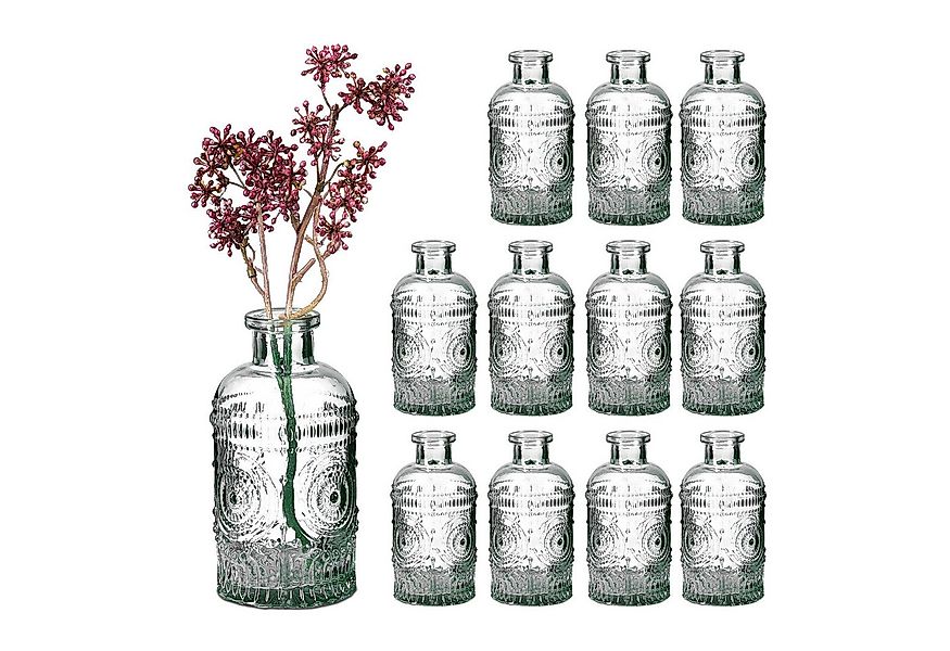 relaxdays Dekovase Glasvase 12er Set für Tischdeko, transparent günstig online kaufen