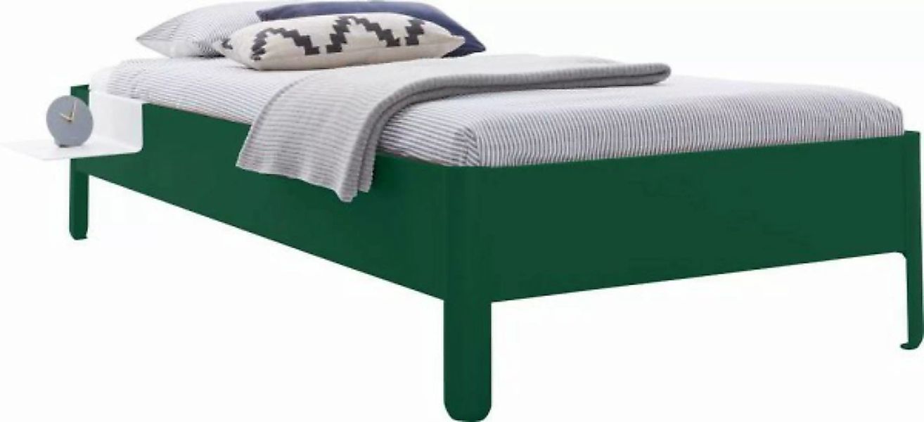 NAIT Einzelbett farbig lackiert 90 x 200cm Ohne Kopfteil Moselgrün günstig online kaufen