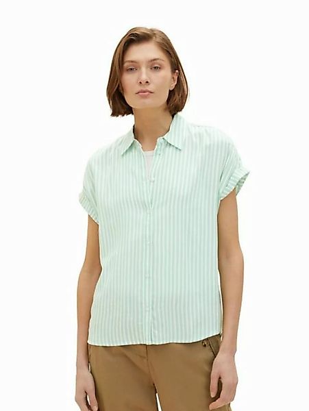 TOM TAILOR Blusenshirt Gestreifte Kurzarm Bluse Übergröße Shirt Shirts/Blou günstig online kaufen