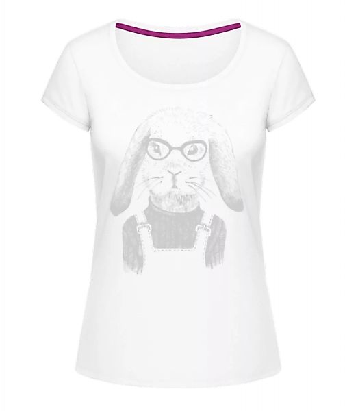 Hipster Hase · Frauen T-Shirt U-Ausschnitt günstig online kaufen