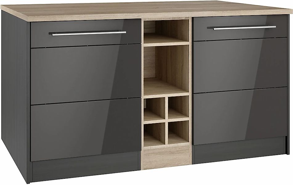 HELD MÖBEL Kücheninsel "Wien", Breite 153 cm, MDF-Fronten, Flaschenregal günstig online kaufen