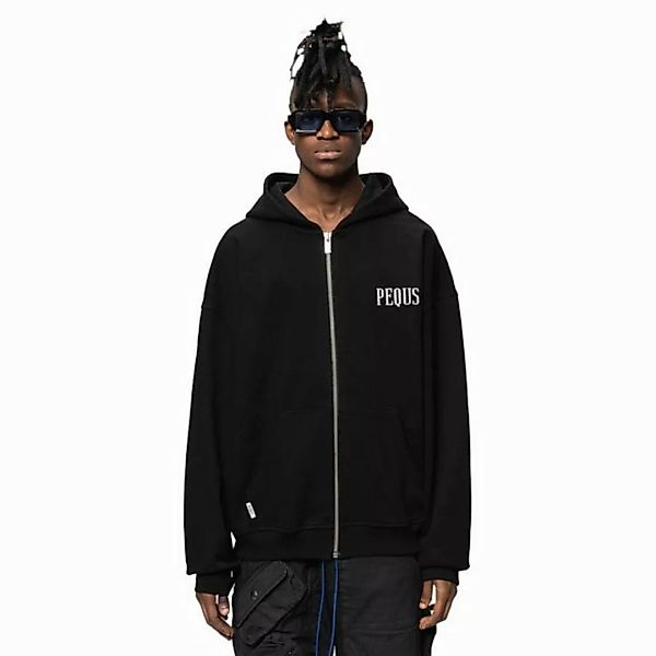 PEQUS Kapuzenplüschjacke Chest Logo Zip Hoodie, schwarz günstig online kaufen