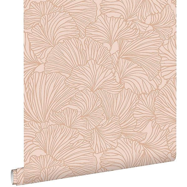 ESTAhome Tapete Ginkgoblätter 7394 Terrakottarosa 0.53 x 10.05 m günstig online kaufen