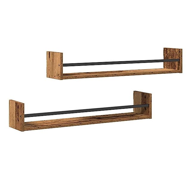 vidaXL Regal Wandregal Wandmontiert 2 pcs Altholz 80 x 16 x 14 cm, 2-tlg. günstig online kaufen