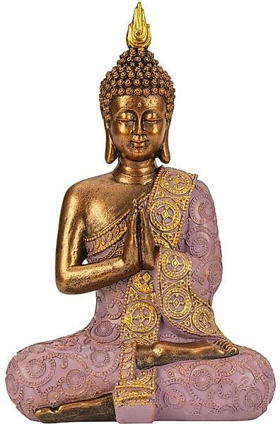 Geschenkestadl Buddhafigur Buddha Figur 29cm lila gold meditierend Dekorati günstig online kaufen