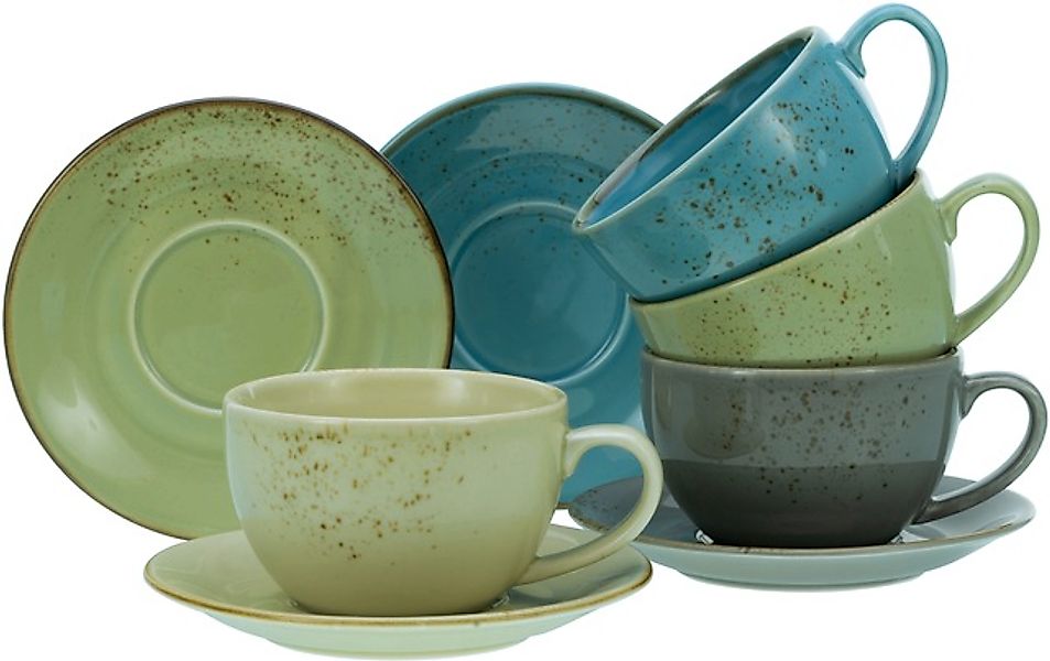 CreaTable Cappuccinotasse »Kaffeetasse NATURE COLLECTION«, (Set, 8 tlg.), T günstig online kaufen