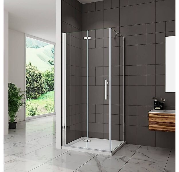 duschspa Eckdusche Nano Glas ESG Falttür mit Seitenwand Duschtür Scharniert günstig online kaufen