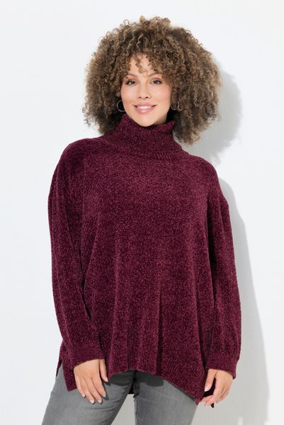 Ulla Popken Longpullover Chenille-Pullover Oversized Stehkragen günstig online kaufen