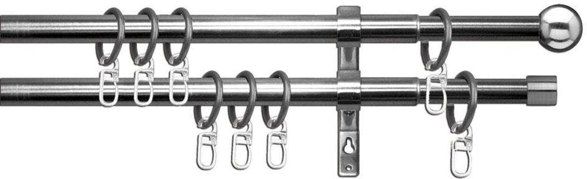 my home Gardinenstange "Bari" Ø 16 mm 2 läufig-läufig ausziehbar;Träger;End günstig online kaufen