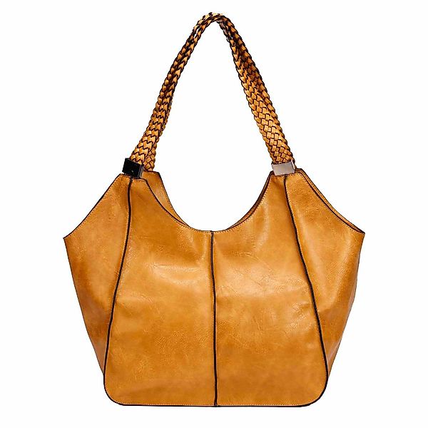 ITALYSHOP24 Schultertasche Damen XXL FLECHTOPTIK Hand-Tasche günstig online kaufen