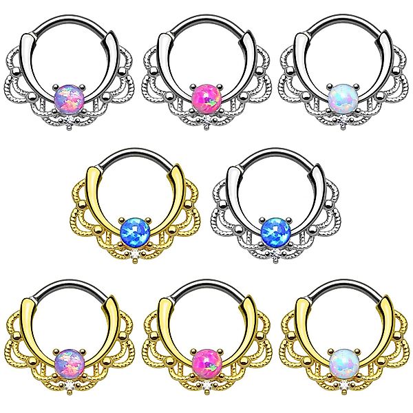 Taffstyle Nasenpiercing Piercing Septum Tragus Helix Ohr mit Opal, Universa günstig online kaufen