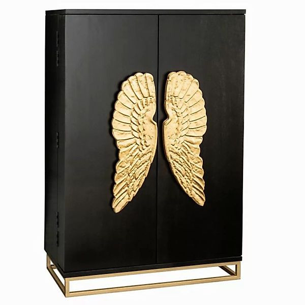 riess-ambiente Barschrank ANGEL 140cm schwarz / gold (1-St) Massivholz · Me günstig online kaufen