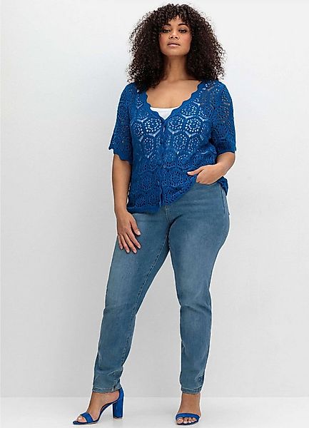 sheego by Joe Browns Strickjacke Strickjacke Kurzarm Grobstrick, Ajour im A günstig online kaufen