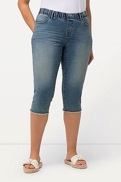 Ulla Popken Röhrenjeans Jeans-Capri Sienna Fransensaum schmales Bein günstig online kaufen