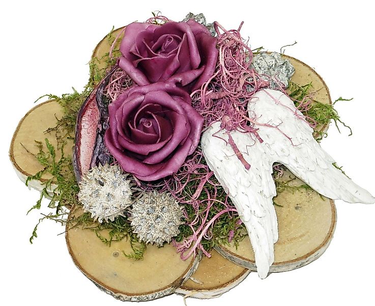 CreaFlor Home Grabkerze Grabschmuck, Handarbeit, natur, Rosen, H: 12cm günstig online kaufen