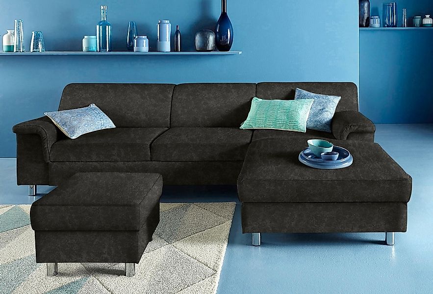 INOSIGN Ecksofa "Jamie, modern und elegant, Fußhöhe 9cm, L-Form,", wahlweis günstig online kaufen