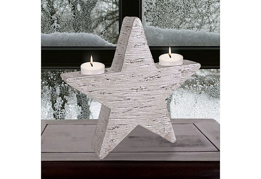 BURI Kerzenständer Teelichthalter Stern 21cm Adventsstern Weihnachtsdeko Ad günstig online kaufen