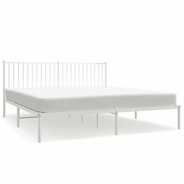 vidaXL Bettgestell mit Kopfteil Metall Weiß 183x213 cm Modell 11629514 günstig online kaufen