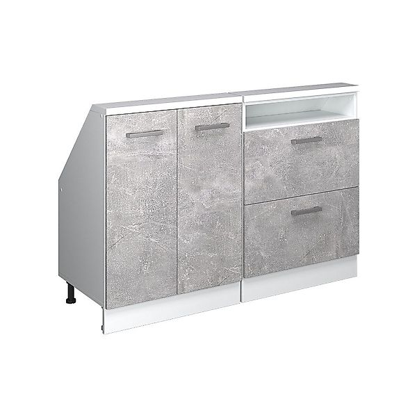 Vicco Unterschrank R-Line, Beton/Weiß, 120 cm günstig online kaufen