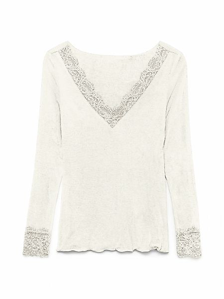 Vero Moda Langarmshirt "VMSKYE LS V-NECK LACE TOP JRS NOOS" günstig online kaufen