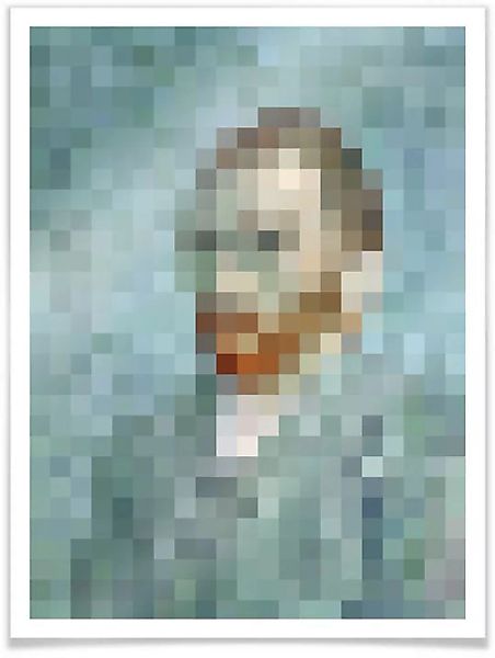 Wall-Art Poster "Pixel Portrait van Gogh Bildnis", Person, (1 St.) günstig online kaufen