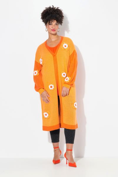 MIAMODA Strickjacke Strickjacke Straight Fit Blüten-Streifen günstig online kaufen