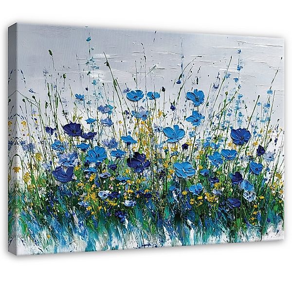 Wallarena Leinwandbild Blumen Zeichnung Grün Modern günstig online kaufen