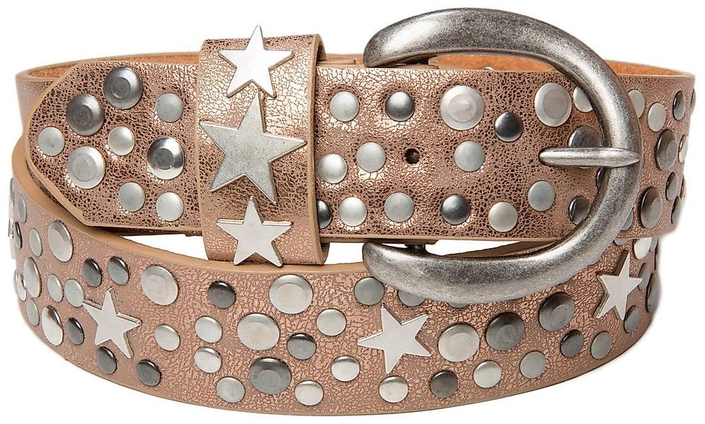styleBREAKER Nietengürtel Nietengürtel mit flachen Nieten günstig online kaufen