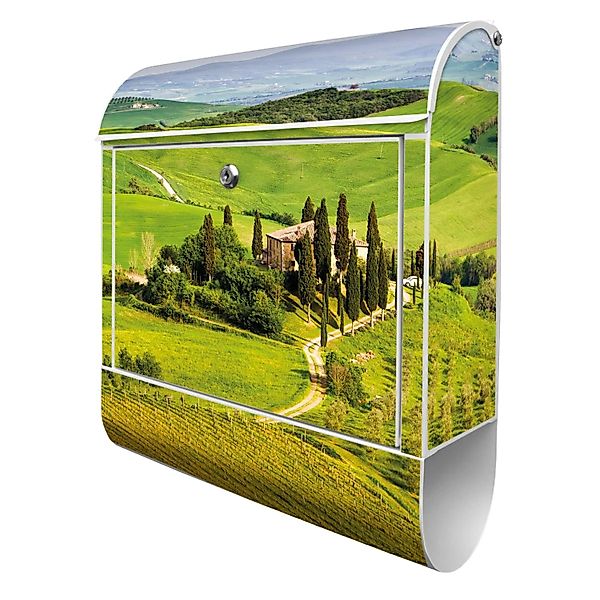 Banjado Design Briefkasten Weiß Pulverbeschichtet 39x47x14cm 2 Schlüssel Mi günstig online kaufen