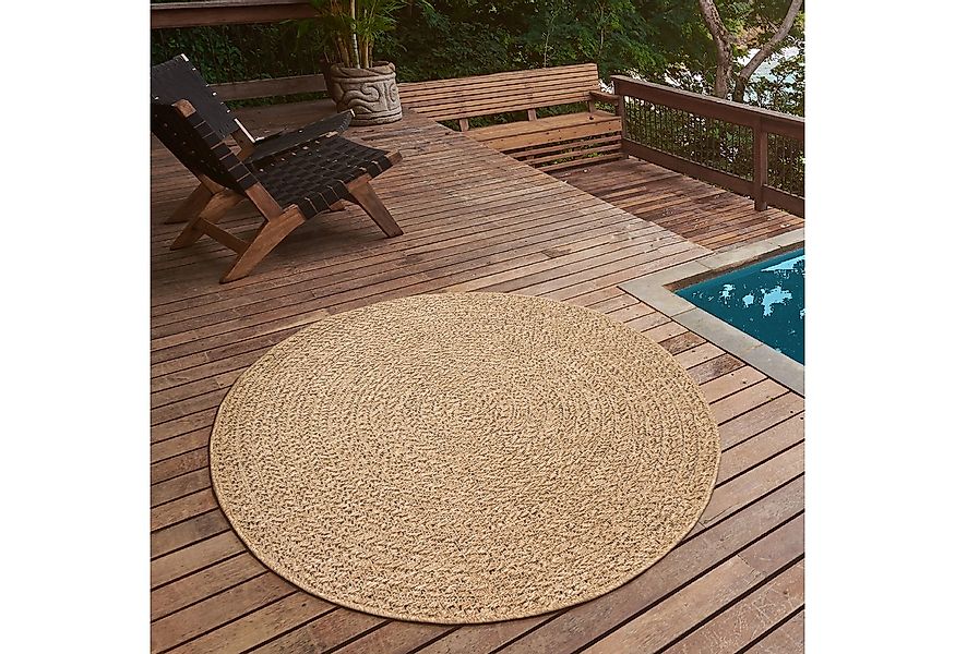 the carpet Teppich Kansas, rund, Höhe: 1 mm, moderner robuster In und Outdo günstig online kaufen