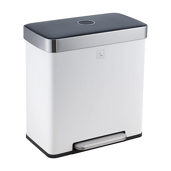 Svita LT2X30 Mülleimer 60l Treteimer 2 Fächer Mit Deckel Weiß günstig online kaufen