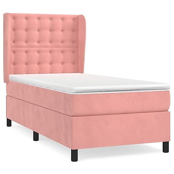 vidaXL Boxspringbett, Boxbett mit Matratze Rosa 80x200 cm Samt günstig online kaufen