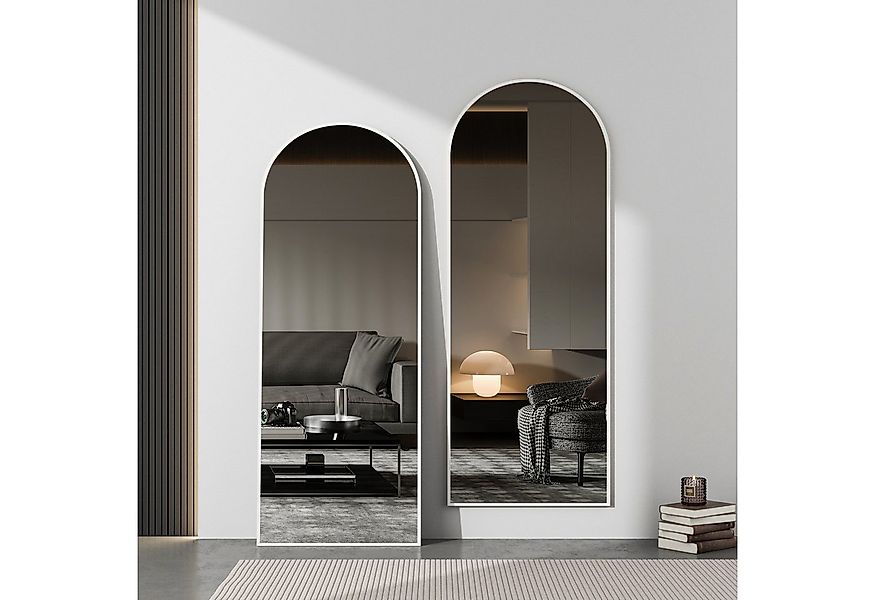 Hopibath Standspiegel Ganzkörperspiegel Bogen Weiß mit Aluminiumrahmen 160x günstig online kaufen