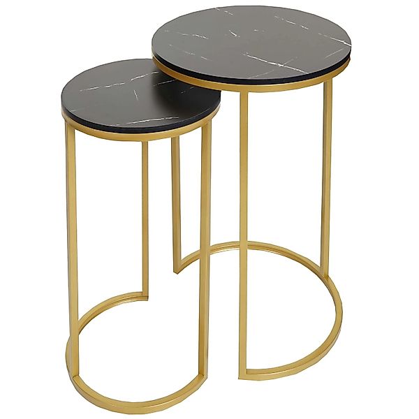 MCW 2er-Set Beistelltisch K46 Schwarz-gold günstig online kaufen