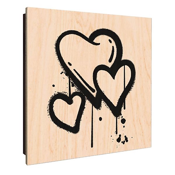 Banjado Schlüsselkasten Holz 30x30cm Schwarz Scharnier Rechts 50 Haken Desi günstig online kaufen