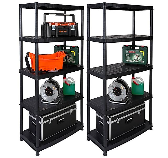 Kreher Schwerlastregal Set: 2 x Schwerlastregal 'Deluxe' 18" mit 5 Böden günstig online kaufen