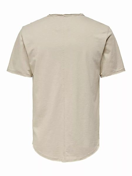ONLY & SONS T-Shirt Langes Rundhals T-Shirt Einfarbiges Kurzarm Basic Shirt günstig online kaufen