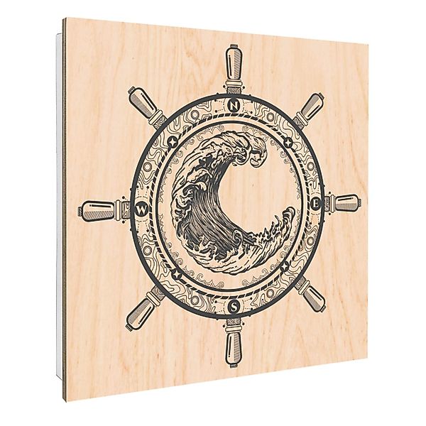 Banjado Schlüsselkasten mit Holzfront 30x30cm Weiß Scharnier Links 50 Haken günstig online kaufen