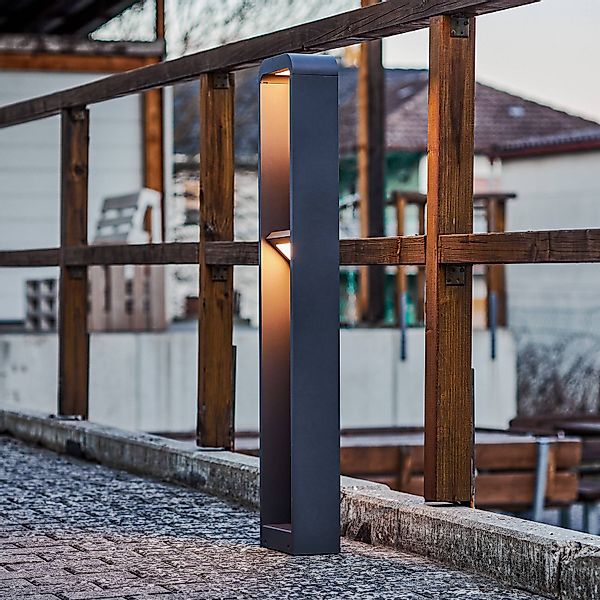 Lindby LED-Wegeleuchte Darko, 100cm, grau, Metall, IP54 günstig online kaufen