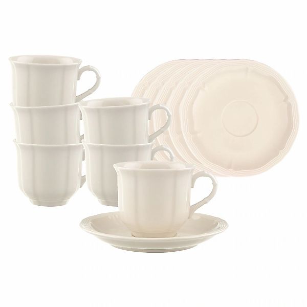 Villeroy & Boch Tasse "Kaffeetassen mit Untertassen Manoir 120 ml 6er Set w günstig online kaufen