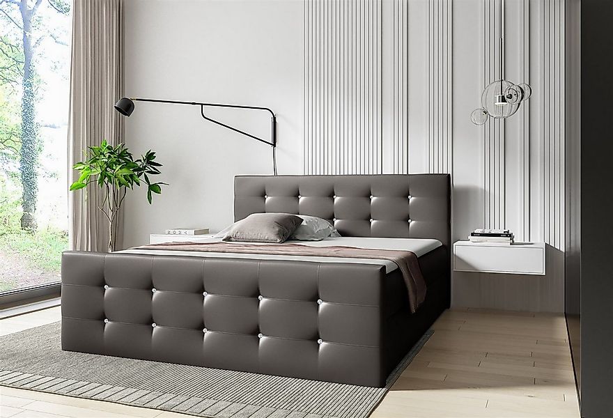 Fun Möbel Boxspringbett Boxspringbett Schlafzimmerbett LIAMOS in Kunstleder günstig online kaufen