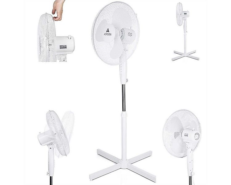 AERSON Standventilator Ventilator Ø40cm, höhenverstellbar bis 120cm, 3 Gesc günstig online kaufen